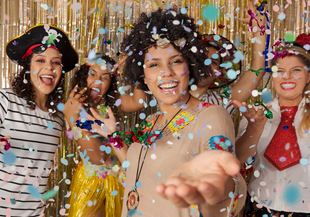 Hippie,Woman,Welcomes,Guests,To,The,Carnival,Party,In,Brazil.